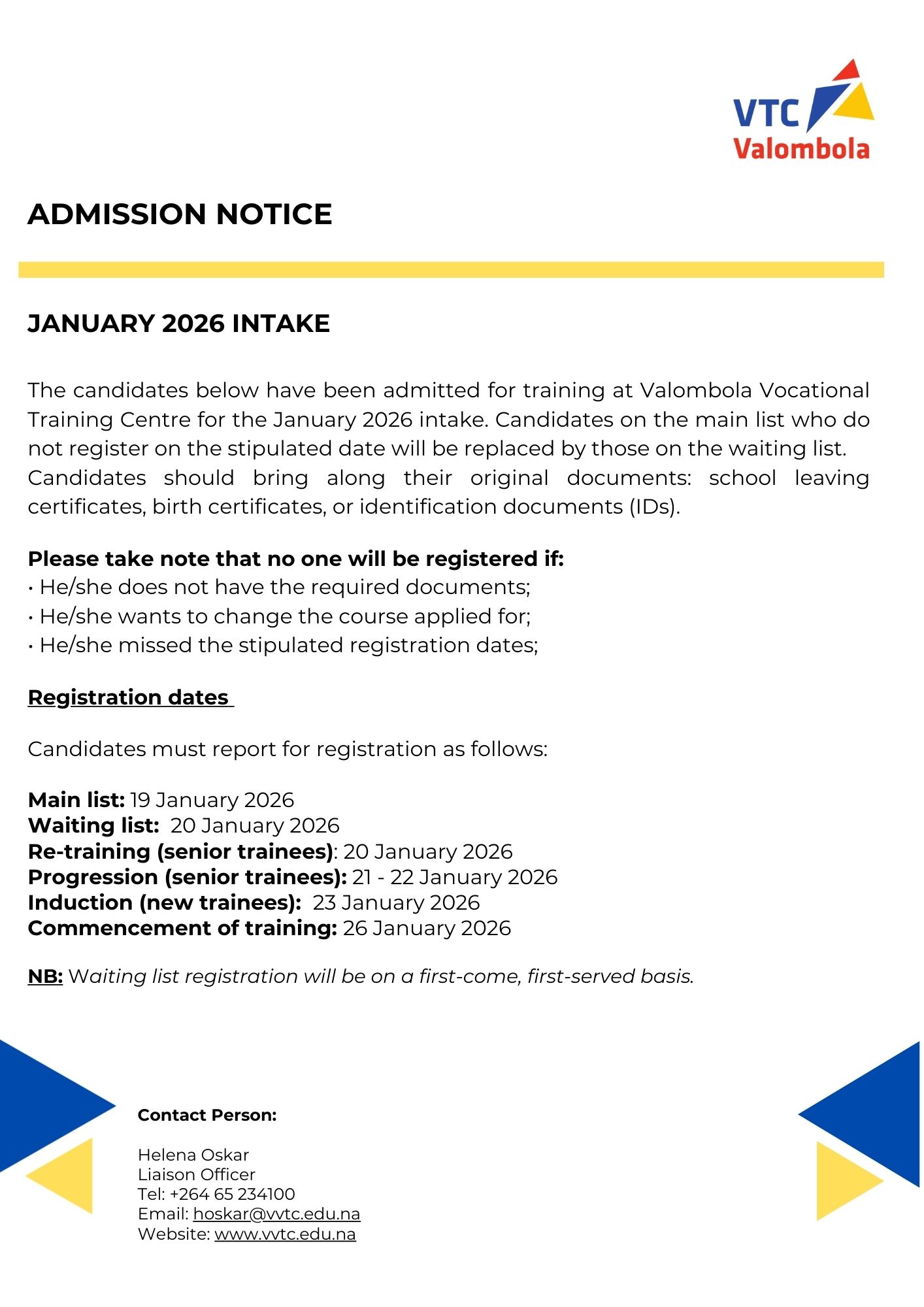 📌ADMISSION — JANUARY 2026 INTAKE