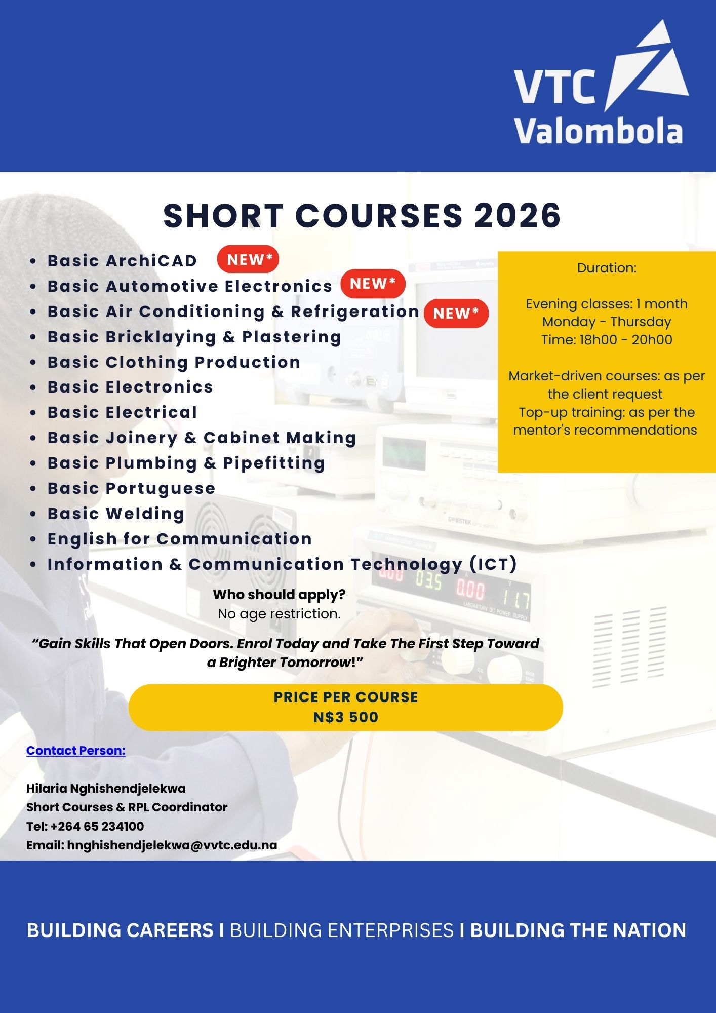 SHORT COURSES ON OFFER 📢